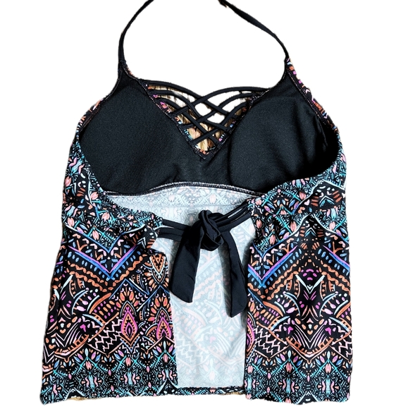 Boho Style Multicolor Halter Tankini Top | Arizona | M - Picture 7 of 7